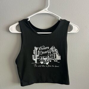 Black Cropped Tank Top